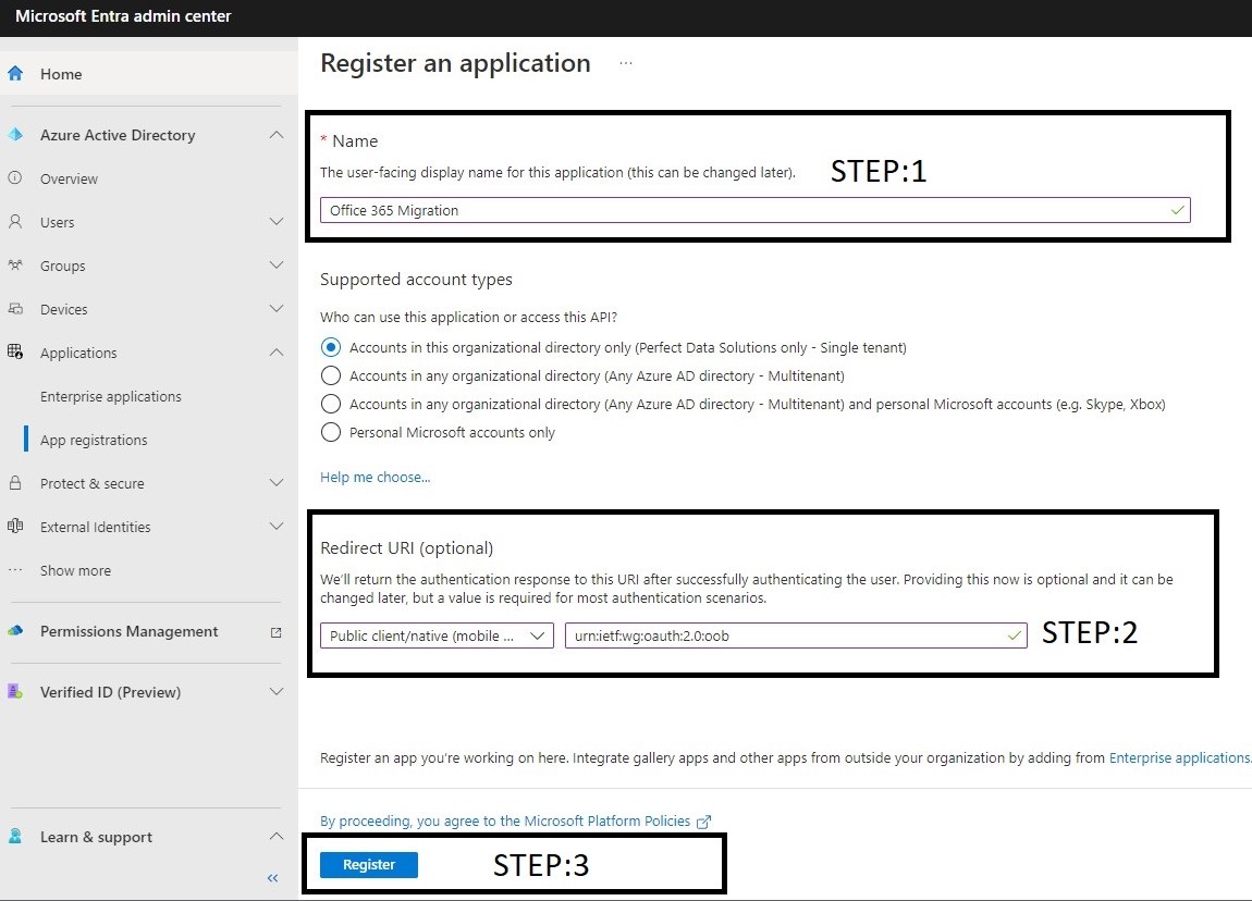 assignment required app registration