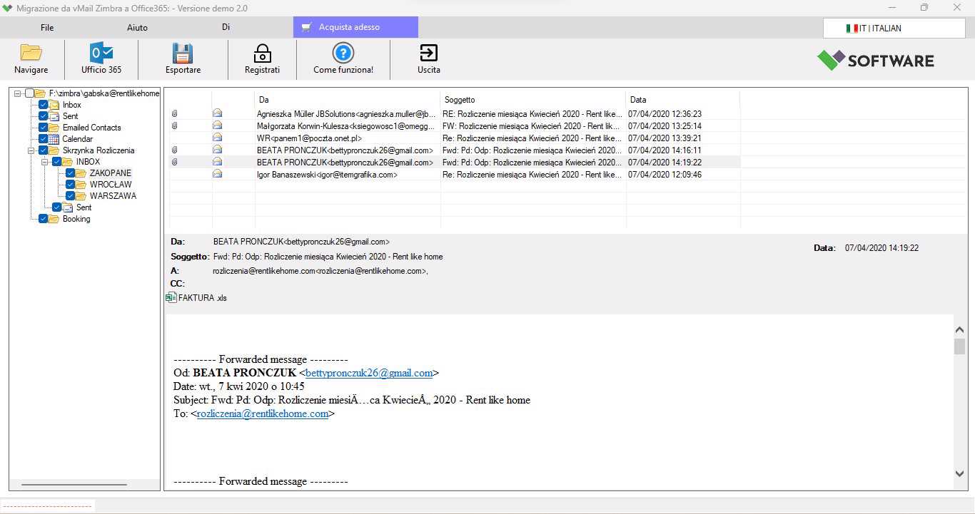 Zimbra Mail preview
